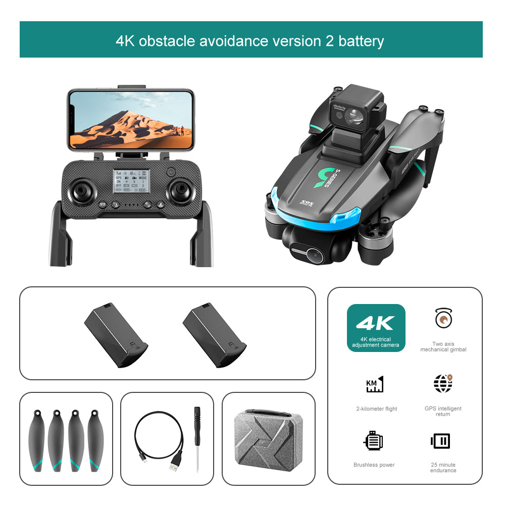 S9S 2.7K Camera 5G 2 Axis Gimbal Obstacle Avoidance ELS Brushless Drone, with 2 Battery S9S 2.7K Camera 5G 2 Axis Gimbal Obstacle Avoidance ELS Brushless Drone, with 2 Battery